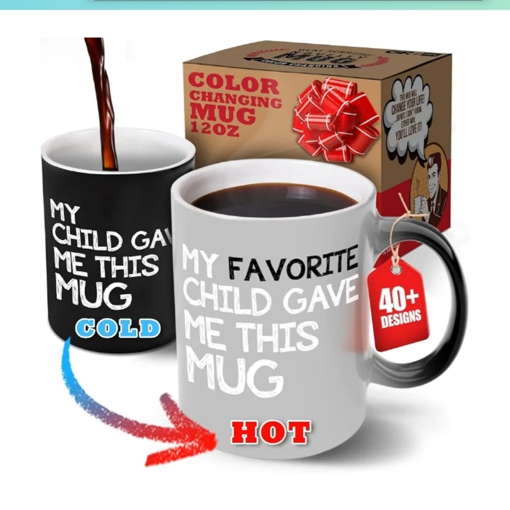 HEAT SENSITIVE COLOR CHANGING MUG MY FAVORITE CHILD GAVE THIS MUG